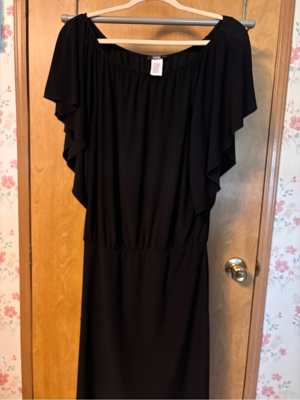 MSK Black Maxi Dress with Flutter Sleeves
